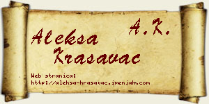 Aleksa Krasavac vizit kartica